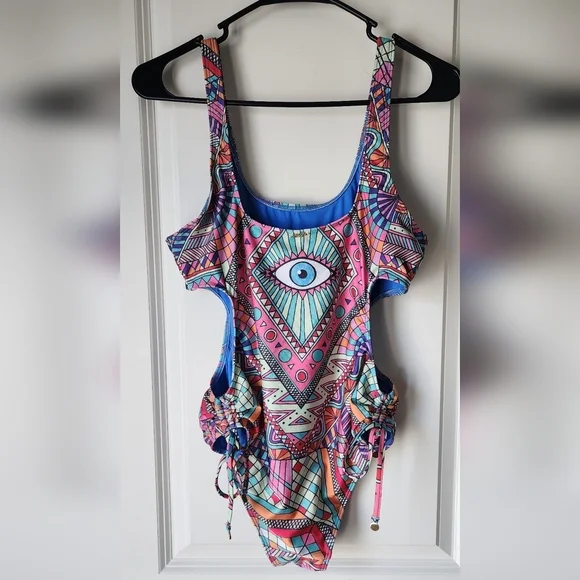 Wildfox Swim Third Eye One Piece Swimsuit Size Large - Picture 2 of 8